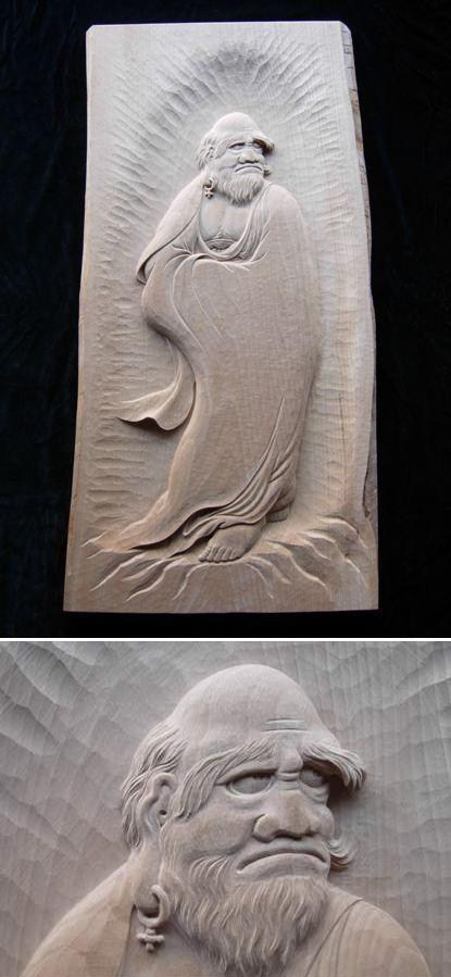木彫り 「達磨大師」 | 木彫り彫刻制作 越前彫刻工房