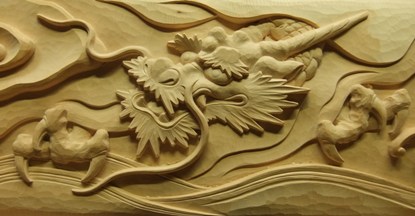 木彫 龍板彫り 木彫り彫刻制作 越前彫刻工房