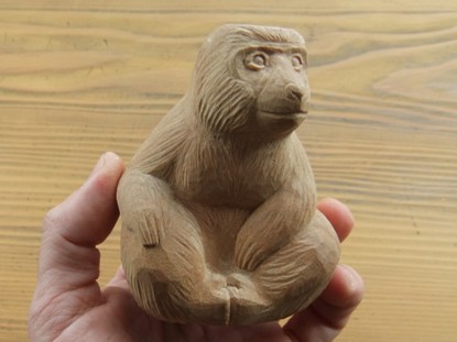 木彫「猿」 | 木彫り彫刻制作 越前彫刻工房