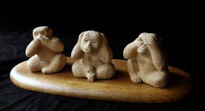 木彫 三猿置物 | 木彫り彫刻制作 越前彫刻工房