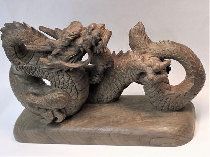 木彫置物「神代欅の龍」 | 木彫り彫刻制作 越前彫刻工房